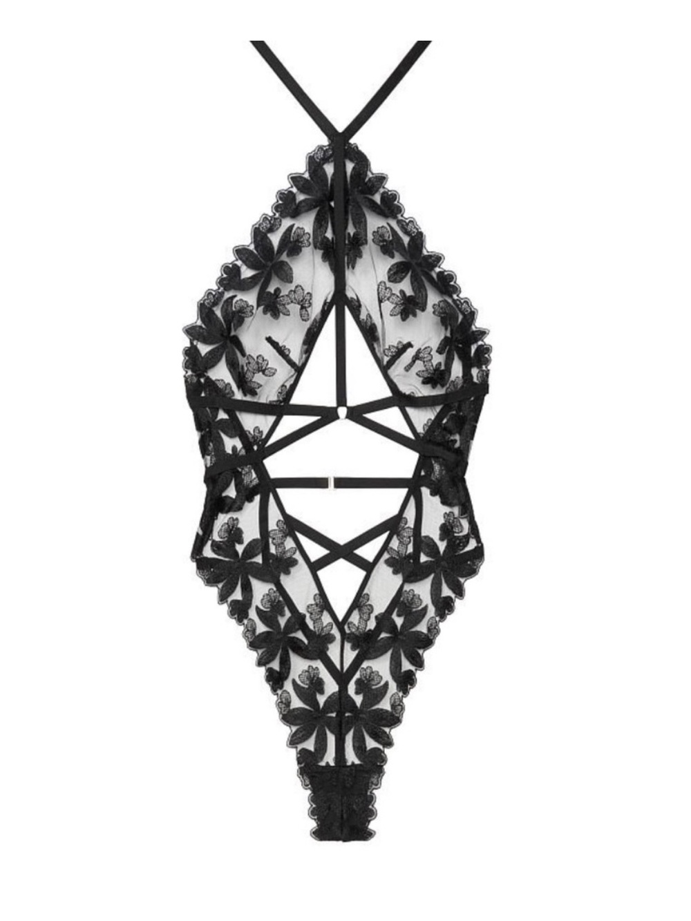 Victoria’s Secret Floral Lace Strappy Bodysuit M - Picture 4 of 8